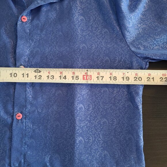 Mayerling Pret a Porter Mens Blue Button Up Shirt Retro Rockabilly NEW - Picture 4 of 6